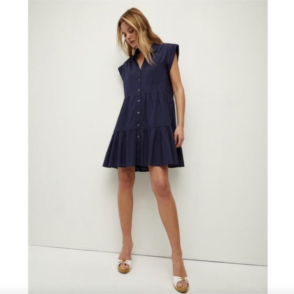 Veronica Beard Trisha Cotton Shirt Dress Sz L/Large